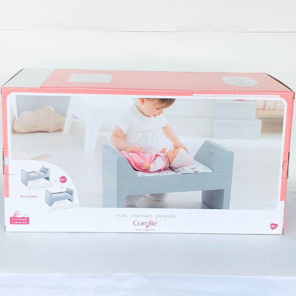 Corolle Flip Over Crib & Bed w/Mattress For 12"-17" Doll Accessory New  in Box - Picture 11 of 16